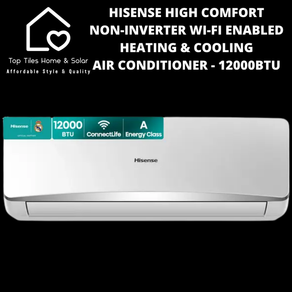 Hisense High Comfort Non-Inverter Wi-Fi Enabled Heating & Cooling Air Conditioner - 12000BTU