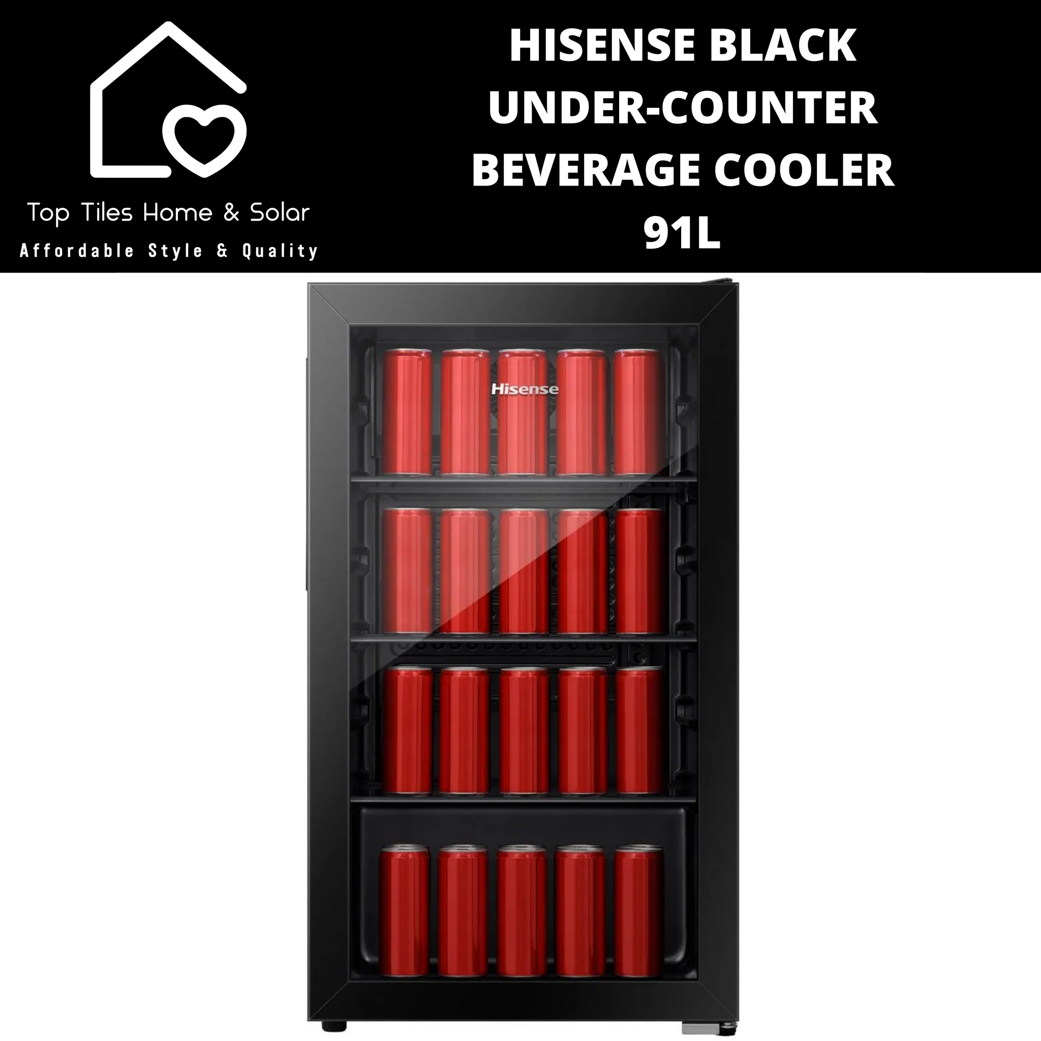 Hisense Black Under-Counter Beverage Cooler - 91L