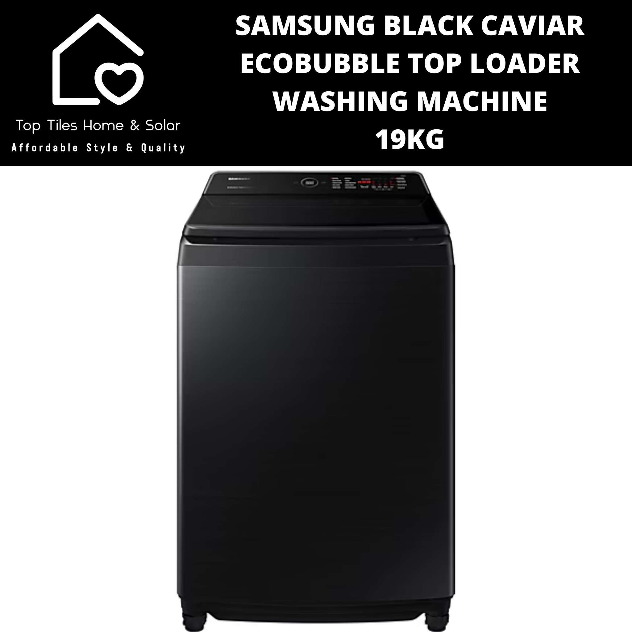 Samsung Black Caviar EcoBubble Top Loader Washing Machine - 19kg