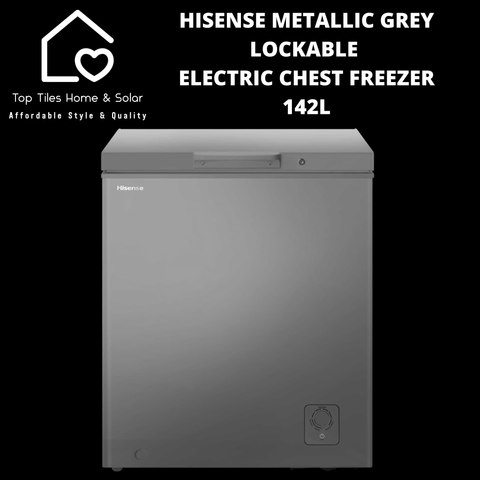 Hisense Metallic Grey Lockable Electric Chest Freezer - 142L