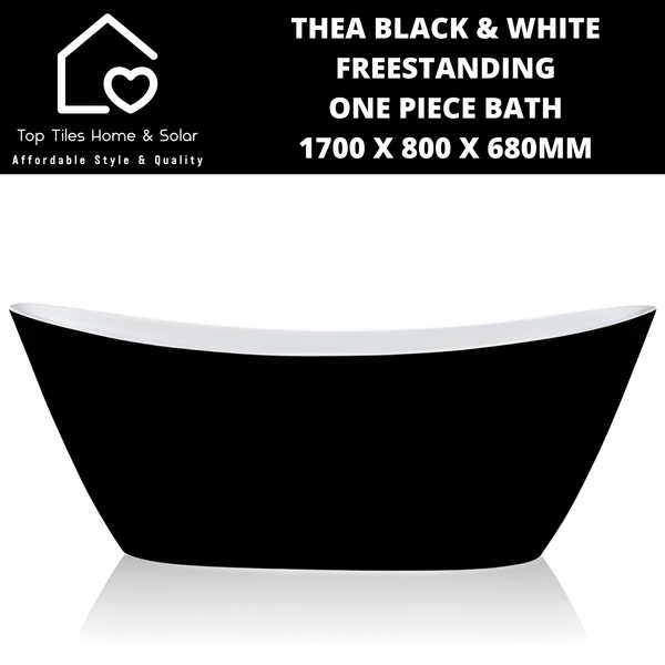 Thea Black & White Freestanding One Piece Bath - 1700 x 800 x 680mm