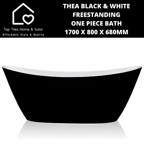 Thea Black & White Freestanding One Piece Bath - 1700 x 800 x 680mm
