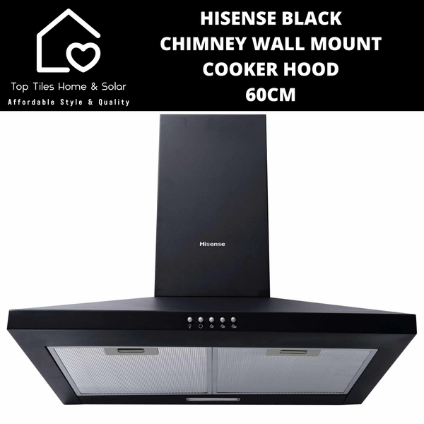 Hisense Black Chimney Wall Mount Cooker Hood - 60cm