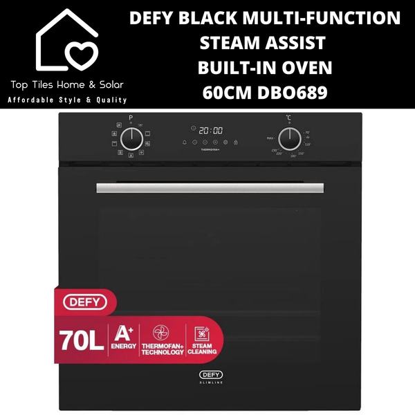 Defy Black Multi-Function Steam Assist Built-in Oven - 60cm DBO689