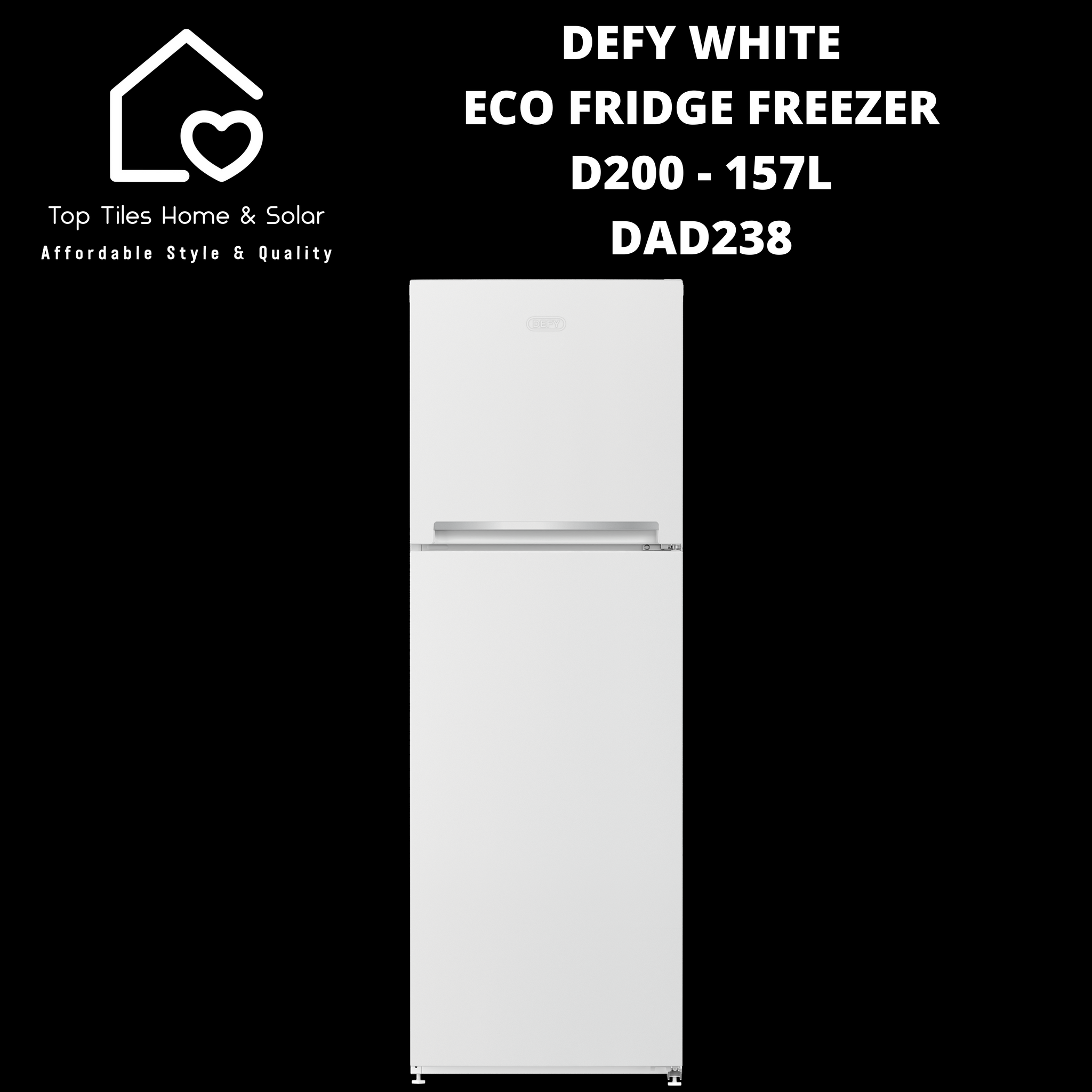 Defy White Eco Fridge Freezer D200 - 157L DAD238