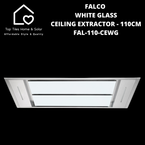Falco White Glass Ceiling Extractor - 110cm FAL-110-CEWG