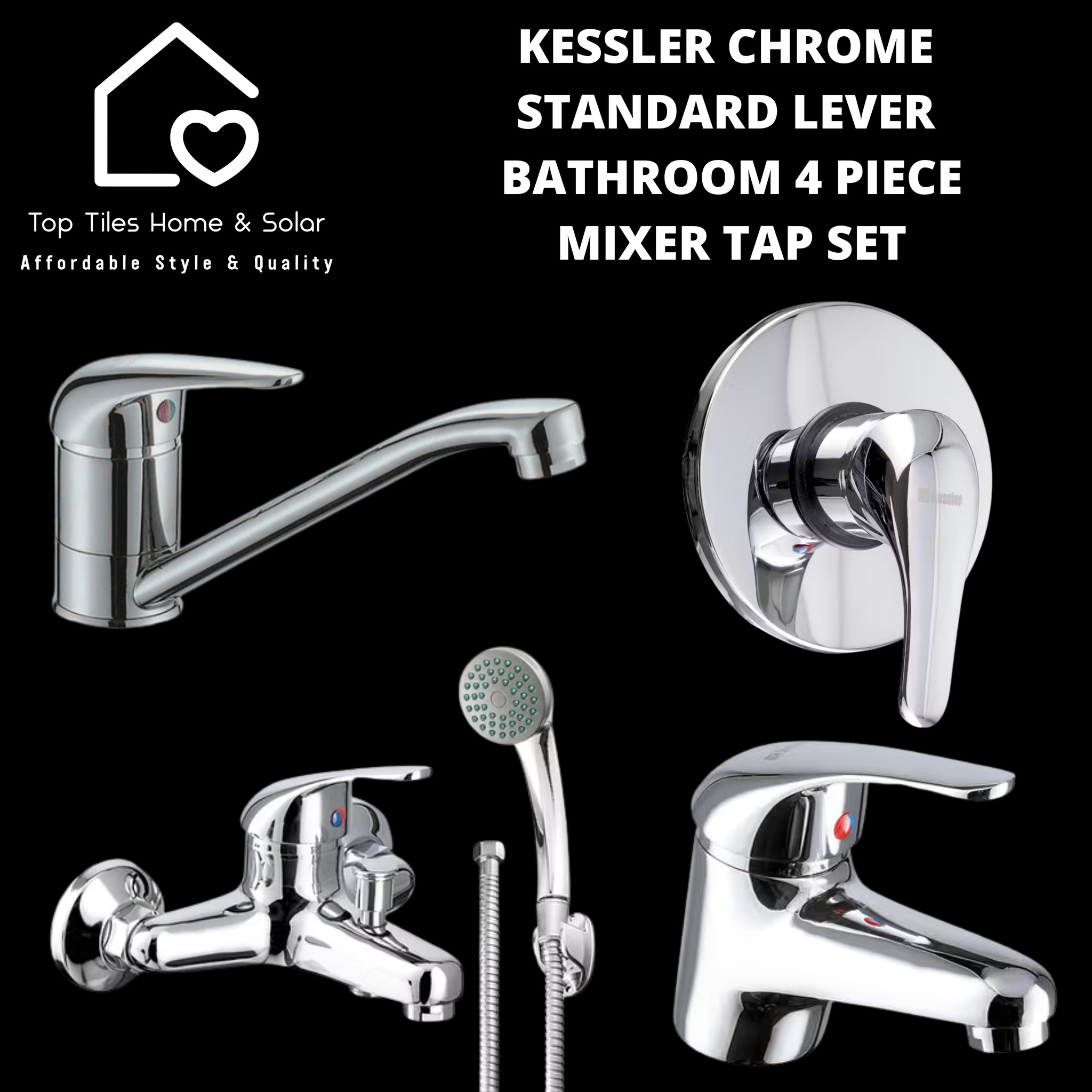 Kessler Chrome Standard Mixer Tap 4Piece Set