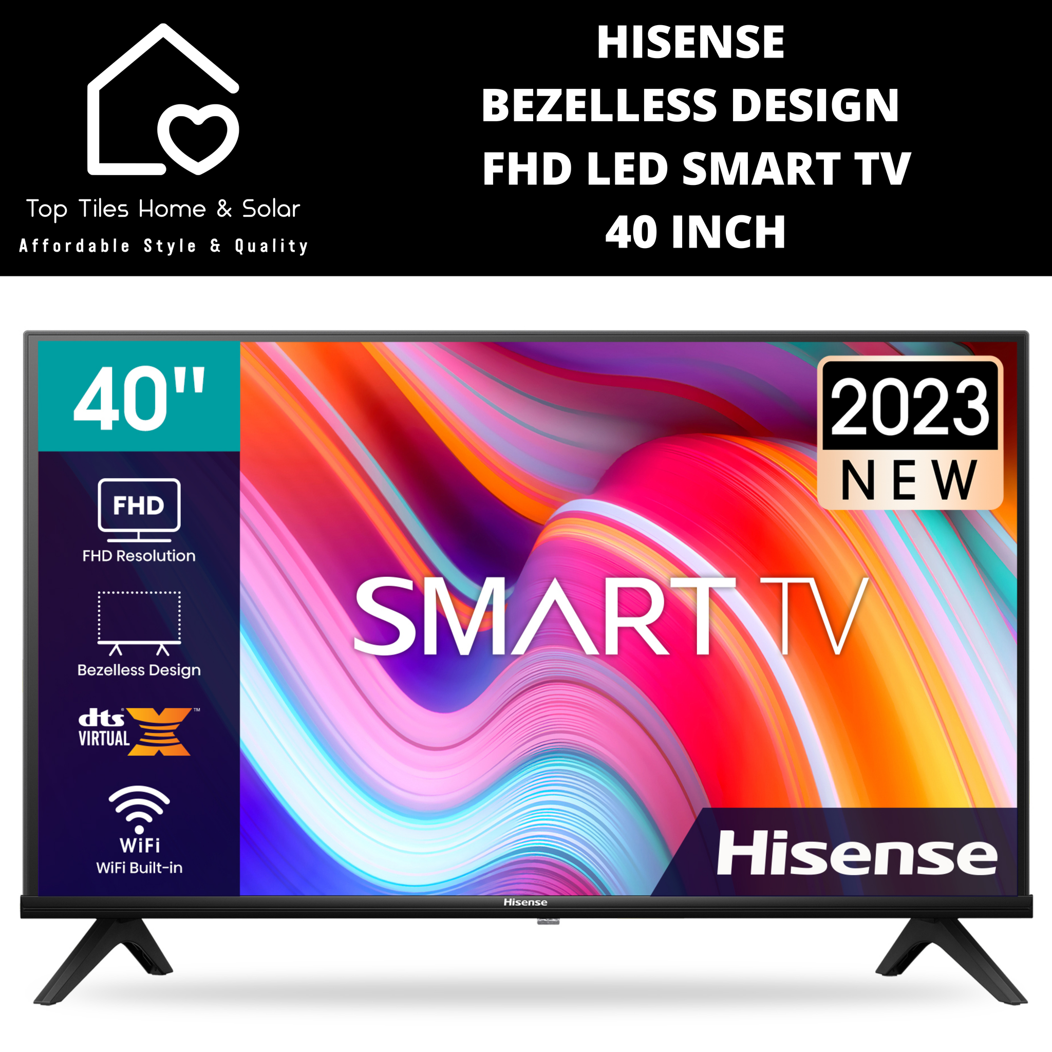 Hisense Bezelless Design FHD LED Smart TV - 40 Inch