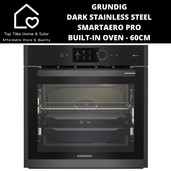 Grundig Dark Stainless Steel SmartAero Pro Built-in Oven - 60cm