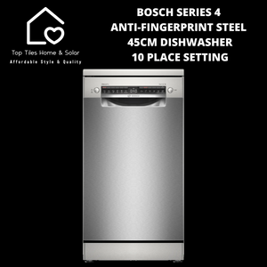 Bosch Series 4 - Anti-Fingerprint Brushed Steel 45cm Dishwasher - 10 Place Setting