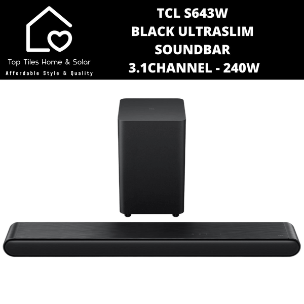 TCL S643W Black Ultraslim Soundbar 3.1Channel  - 240W