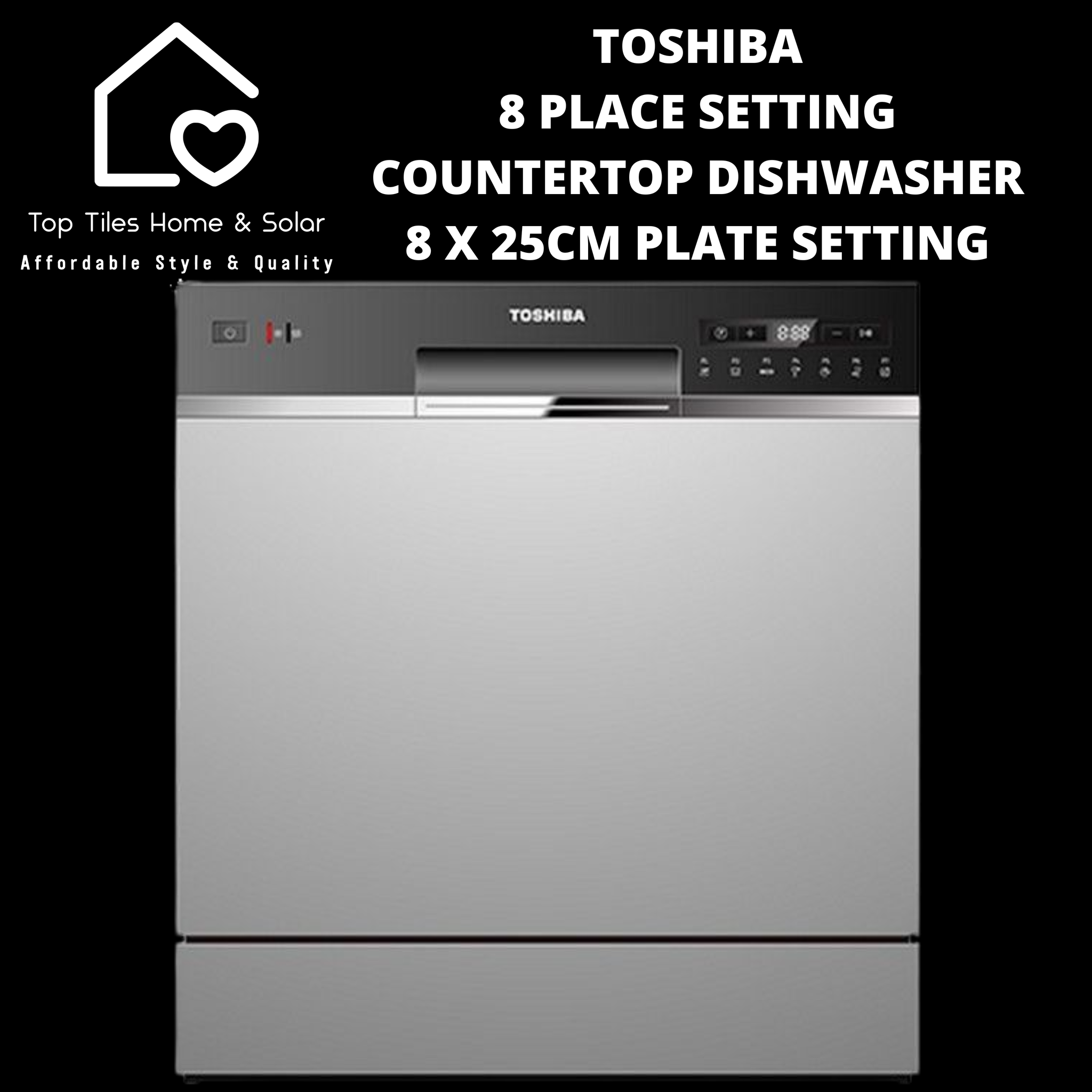 Toshiba 8 Place Setting Countertop Dishwasher - 8 x 25cm Plate Setting