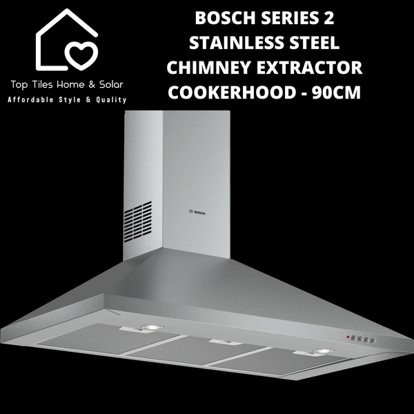 Bosch Series 2 - Stainless Steel Chimney Extractor Cookerhood - 90cm
