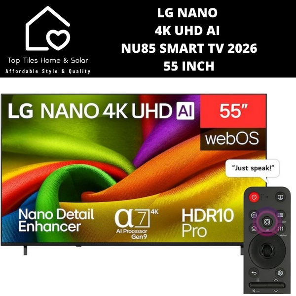 LG NANO 4K UHD AI NU85 Smart TV 2026 - 55 Inch