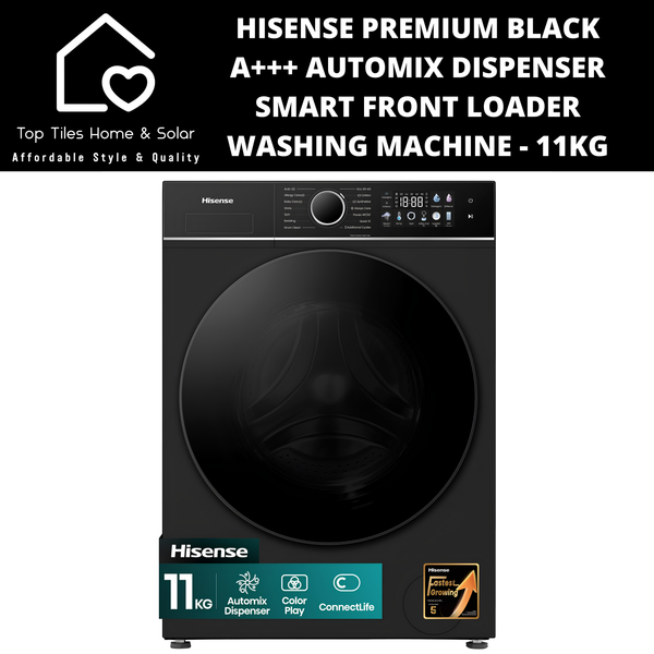Hisense Premium Black A+++ AutoMix Dispenser Smart Front Loader Washing Machine - 11kg