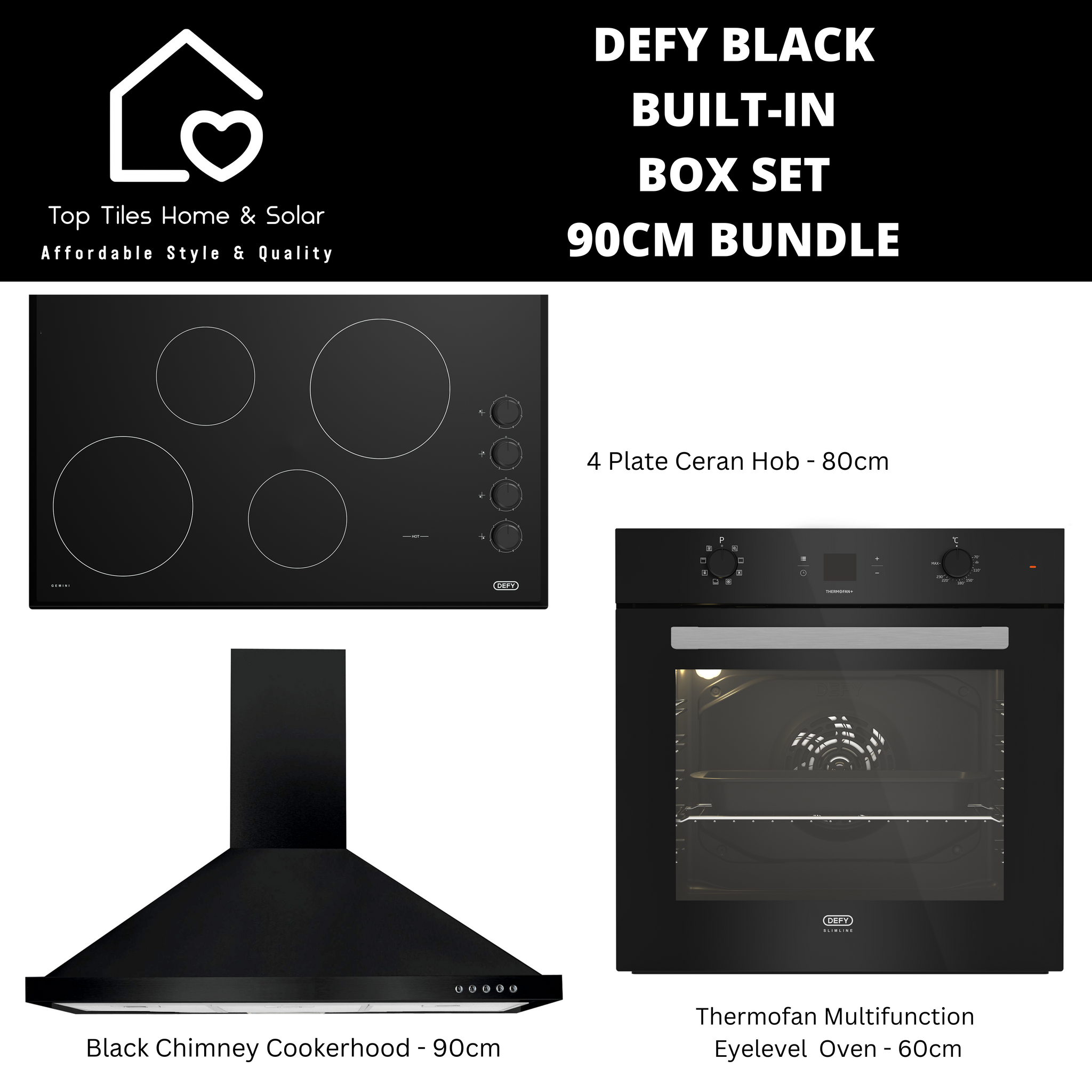 Defy Black Built-in Box Set - 90cm Bundle