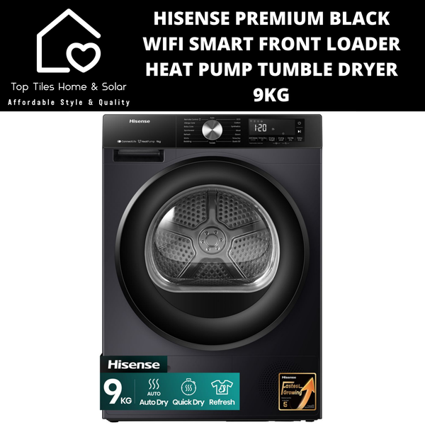 Hisense Premium Black Wifi Smart Front Load Heat Pump Tumble Dryer - 9kg