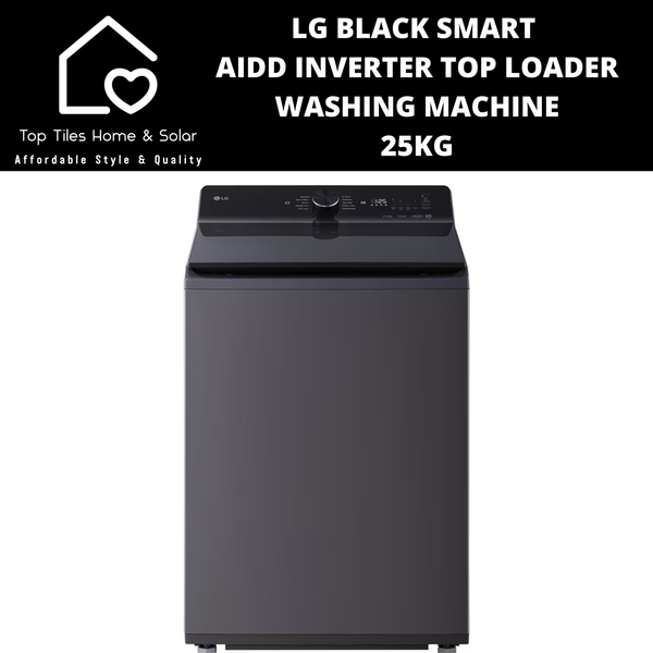 LG Black Smart AIDD Inverter Top Loader Washing Machine - 25kg