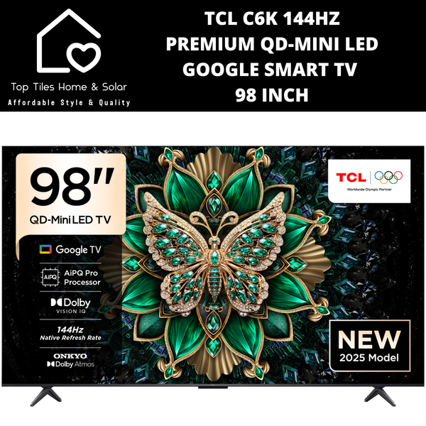 TCL C6K 144HZ Premium QD-Mini LED Smart Google TV - 98 Inch