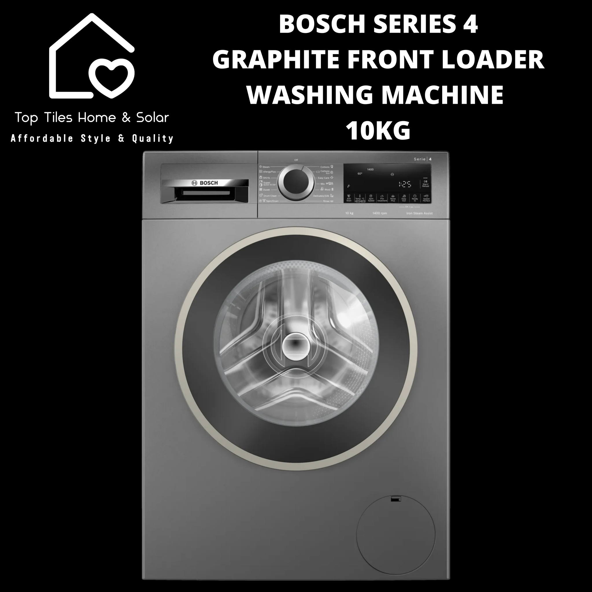 Bosch Series 4 - Graphite Front Loader Washing Machine - 10kg