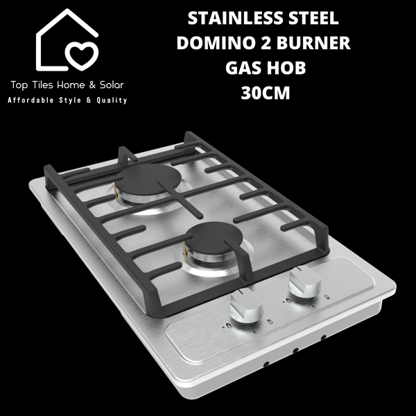 Stainless Steel Domino 2 Burner Gas Hob - 30cm