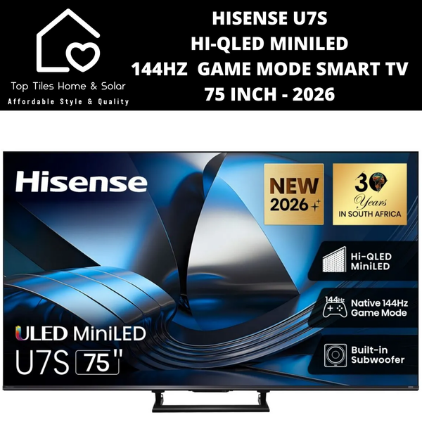 Hisense U7S Hi-QLED MiniLED 144Hz  Game Mode Smart TV - 75 Inch 2026