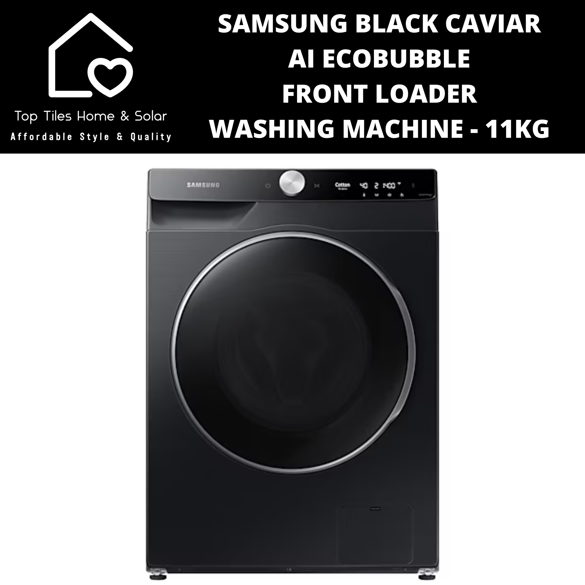 Samsung Black Caviar AI EcoBubble Front Loader Washing Machine - 11kg