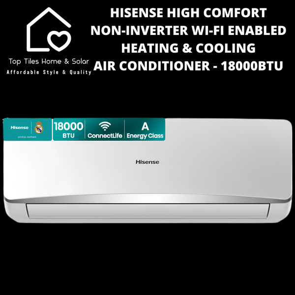 Hisense High Comfort Non-Inverter Wi-Fi Enabled Heating & Cooling Air Conditioner - 18000BTU