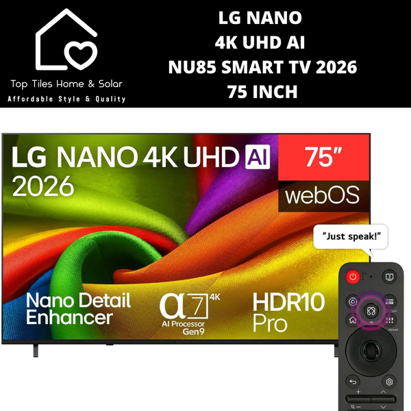 LG NANO 4K UHD AI NU85 Smart TV 2026 - 75 Inch