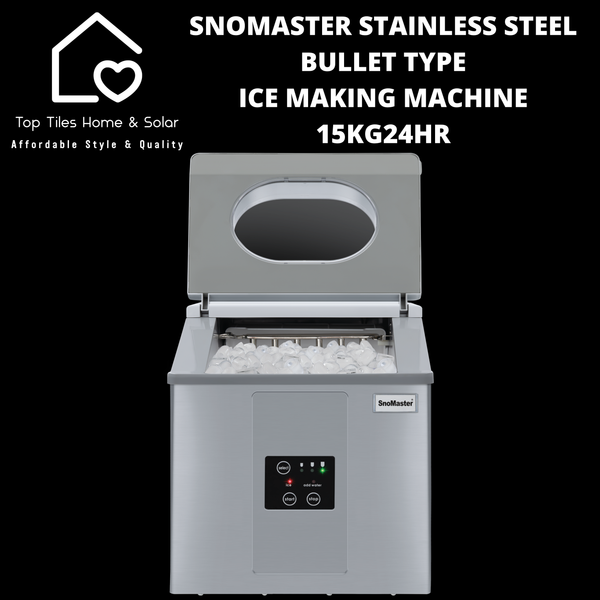 SnoMaster Stainless Steel Bullet Type Ice Making Machine - 15kg/24hr