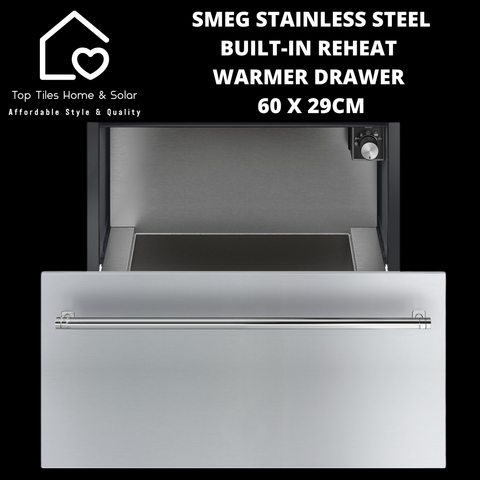 Smeg Stainless Steel Built-In Reheat Warmer Drawer - 60 x 29cm