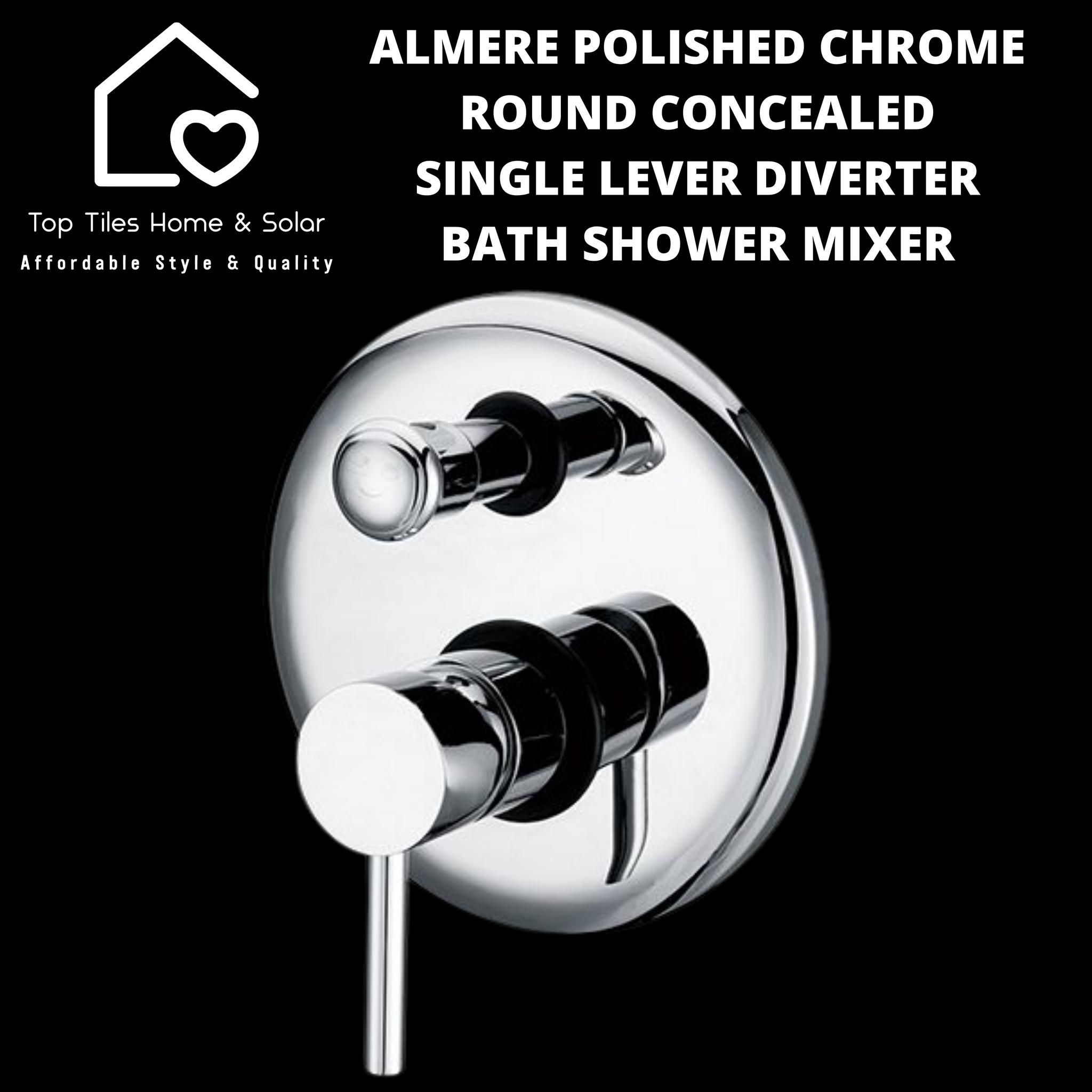 Almere Polished Chrome Round Single Lever Bath Shower Diverter Mixer