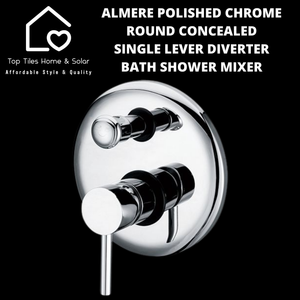 Almere Polished Chrome Round Single Lever Bath Shower Diverter Mixer