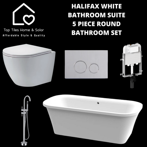 Halifax White Bathroom Suite - 5 Piece Round Bathroom Set