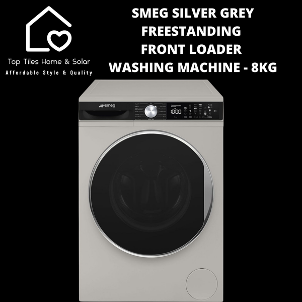 Smeg Silver Grey Freestanding Front Loader Washing Machine - 8kg
