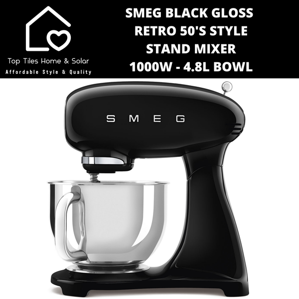 Smeg Black Retro 50'S Style Stand Mixer 1000W - 4.8L Bowl