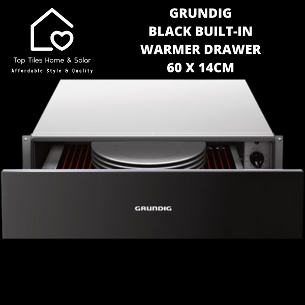 Grundig Black Built-In Warmer Drawer - 60 x 14cm