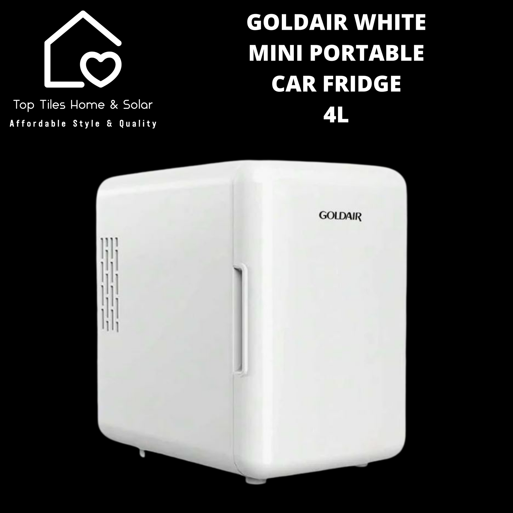 Goldair White Mini Portable Car Fridge - 4L