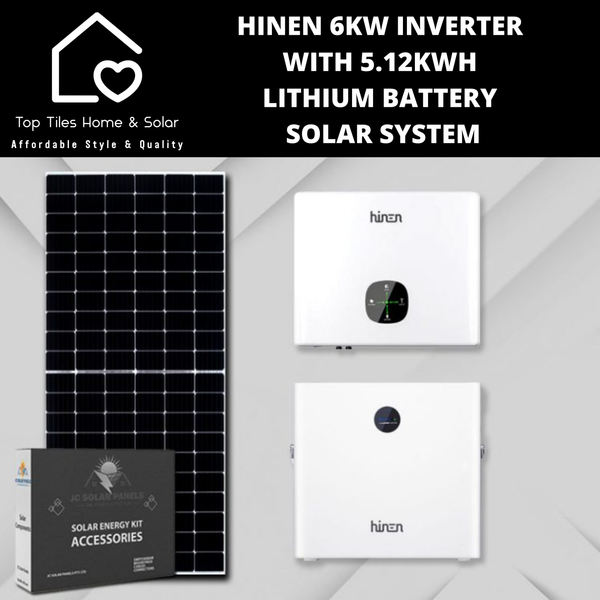 Hinen 5KVA Solar System - 6kw Inverter + 5.12kwh lithium Battery + Installation Kit