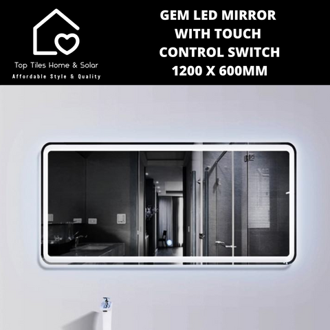 Gem LED Mirror With TouchControl Switch -  1200 x 600mm