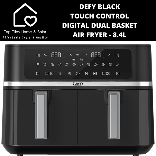 Defy Black Touch Control Digital Dual Basket Air Fryer - 8.4L