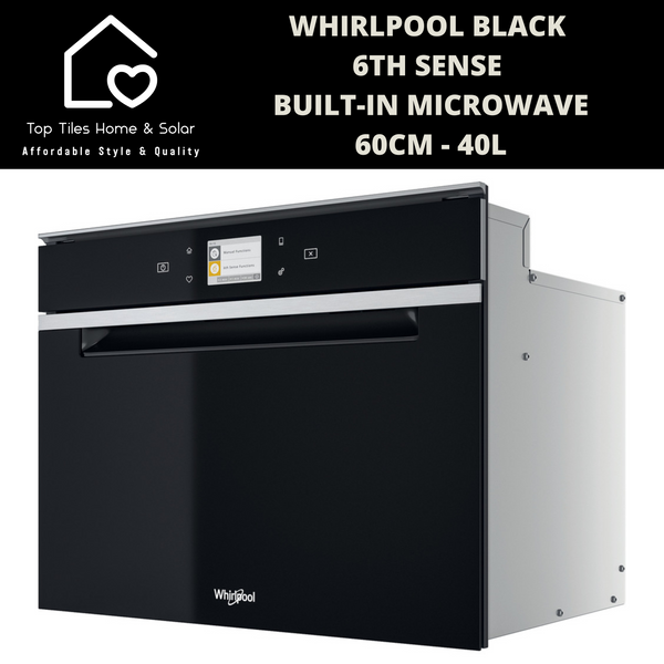 Whirlpool Black 6th Sense Built-in Microwave - 60cm - 40L