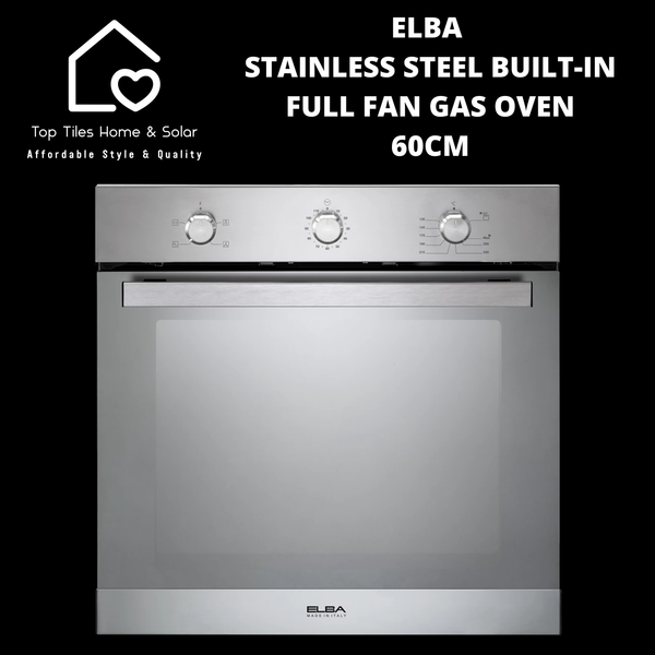 Elba Alterum Stainless Steel Built-in Full Fan Gas Oven - 60cm