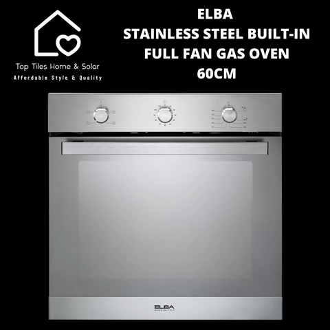 Elba Alterum Stainless Steel Built-in Full Fan Gas Oven - 60cm