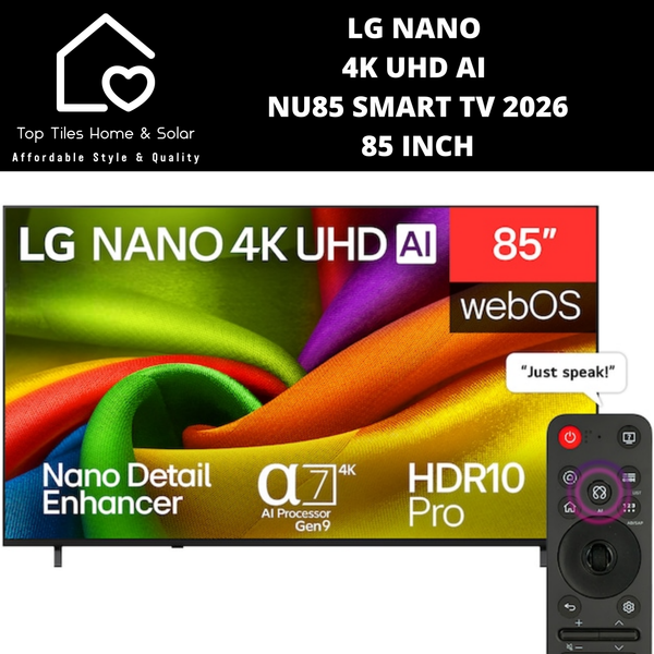 LG NANO 4K UHD AI NU85 Smart TV 2026 - 85 Inch