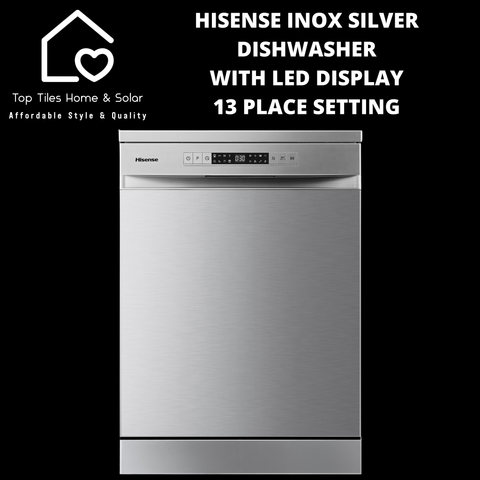 Hisense Inox Silver Dishwasher with LED Display - 13 Place Setting
