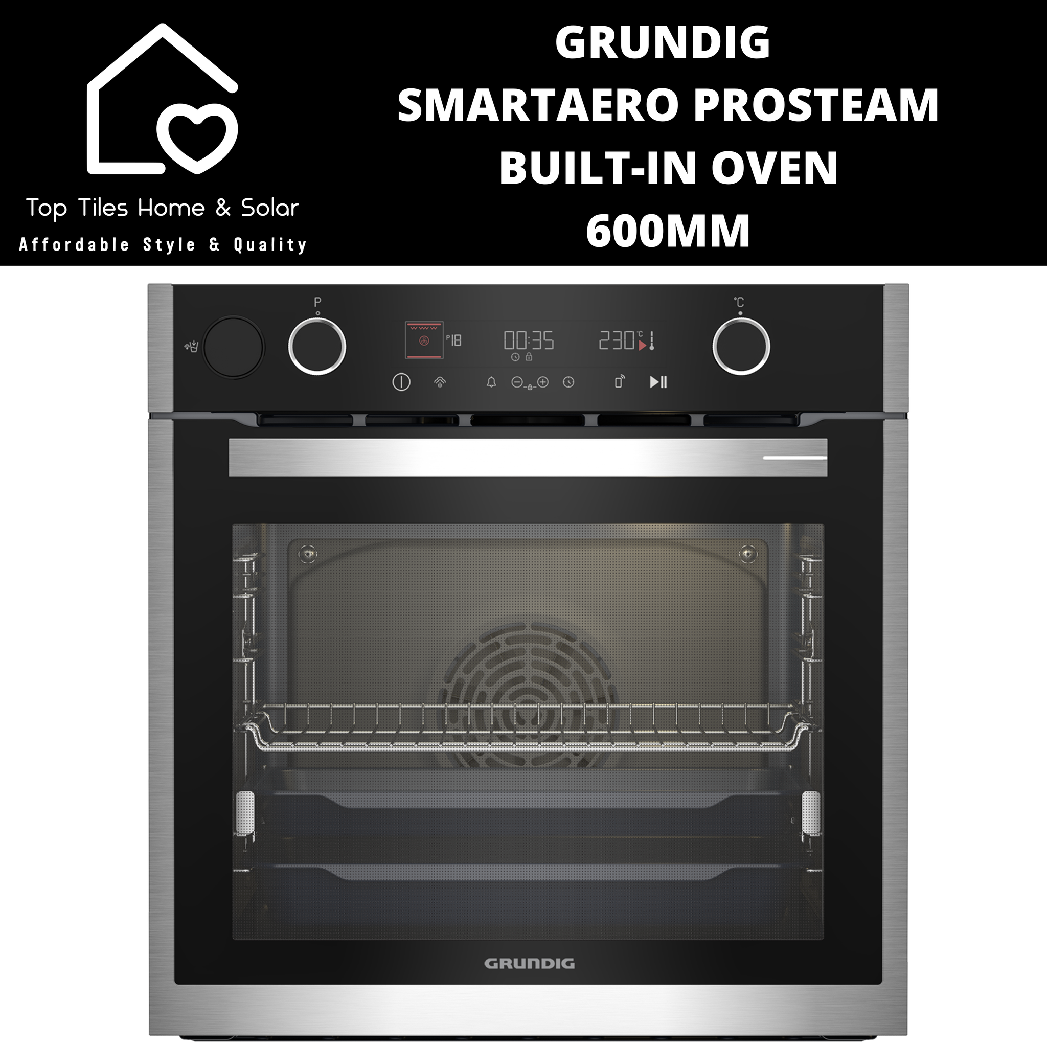 Grundig SmartAero ProSteam Built-in Oven - 600mm