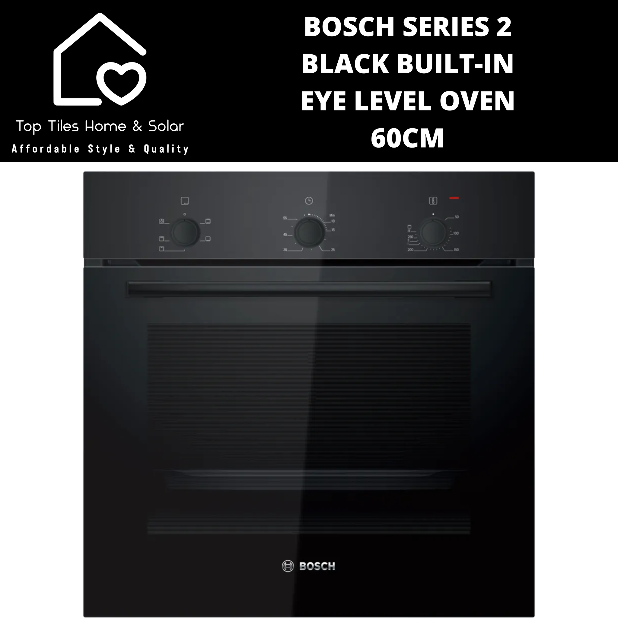 Bosch Series 2 - Black Built-In Eye Level Oven - 60cm