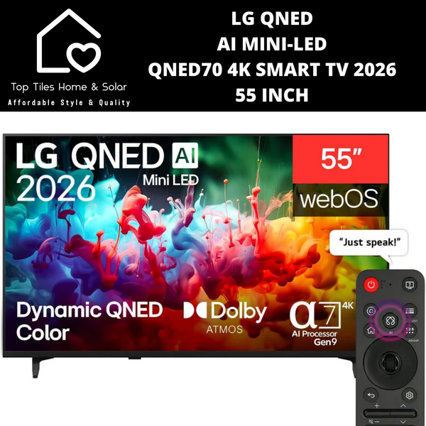 LG QNED AI Mini LED QNED70 4K Smart TV 2026 - 55 Inch