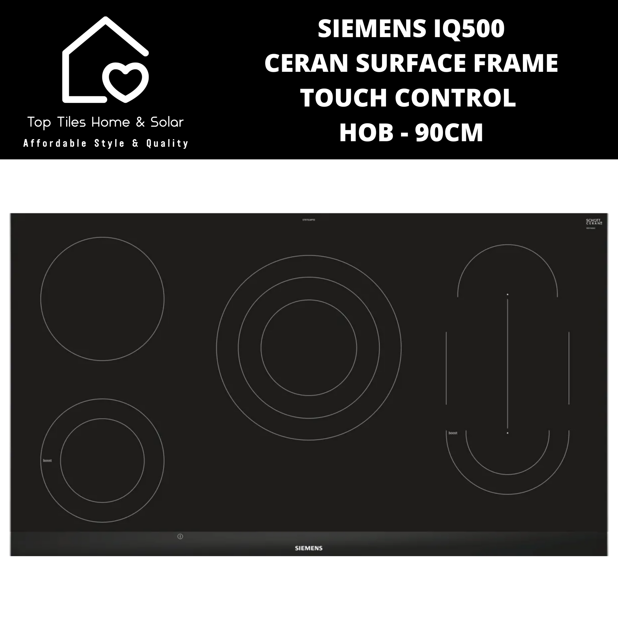 Siemens iQ500 - Ceran Surface Frame Touch Control Hob - 90cm